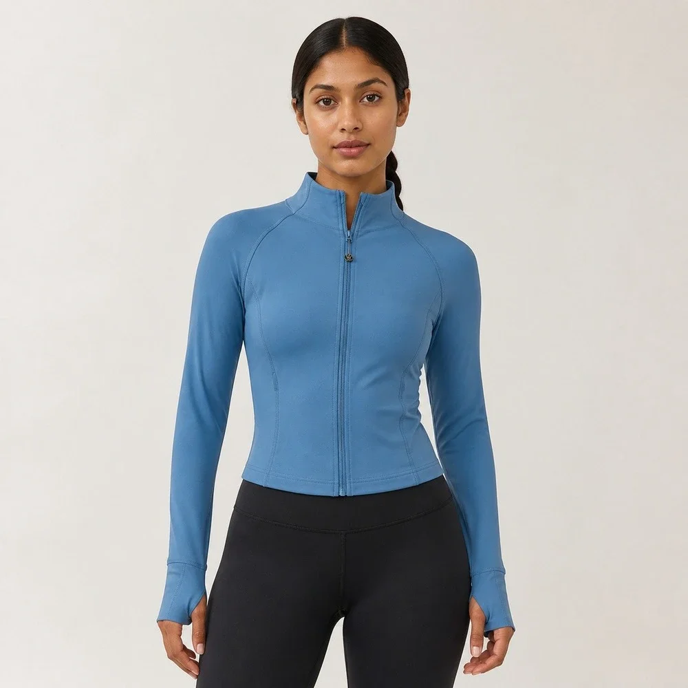 Lululemon Nulu Cropped Define Jacket Soft Denim Blue Size 4